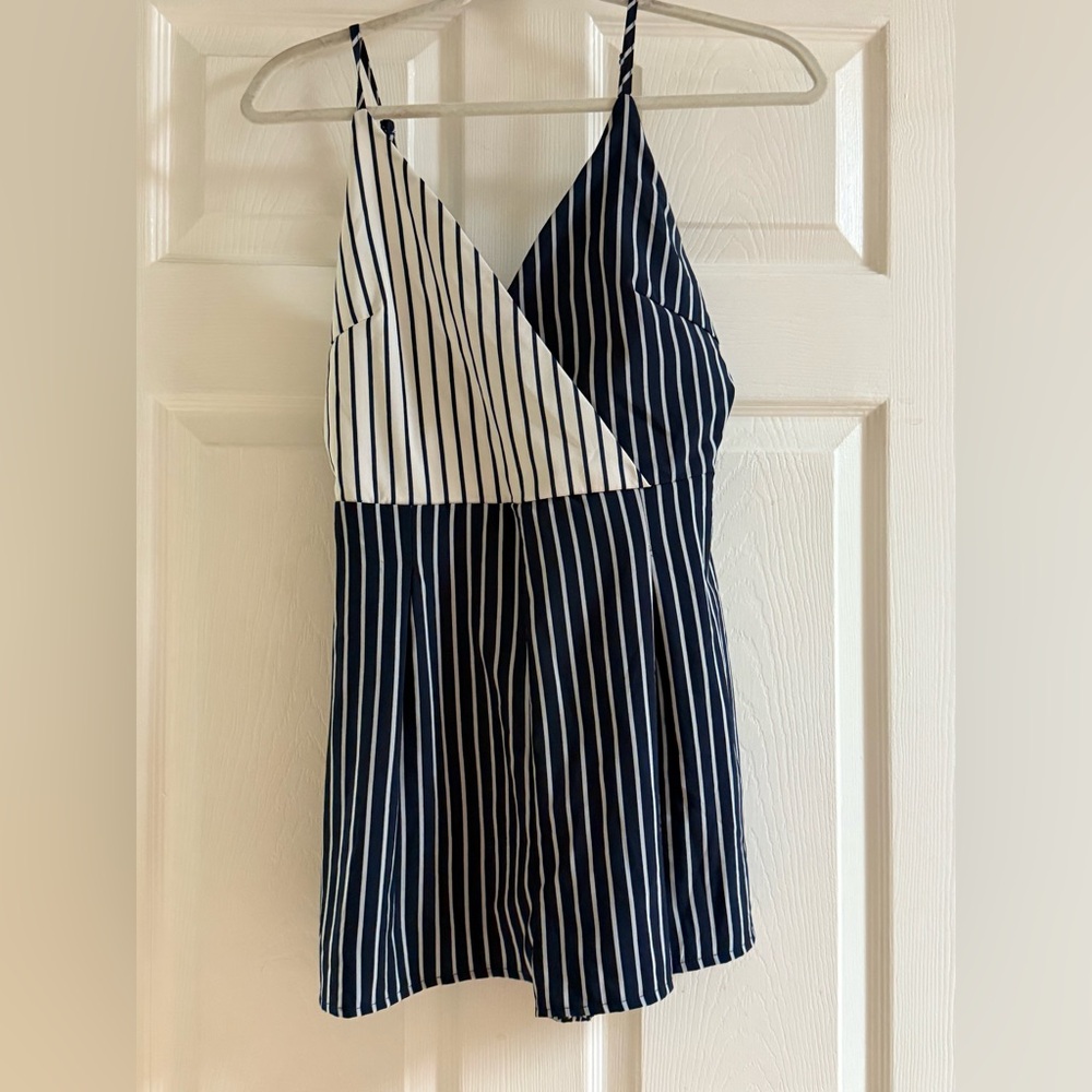 Striped Halter Neck Romper